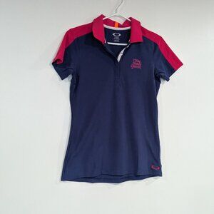 Oakley Honda Classic Polo Tee Navy Blue Orange Pink Size Small